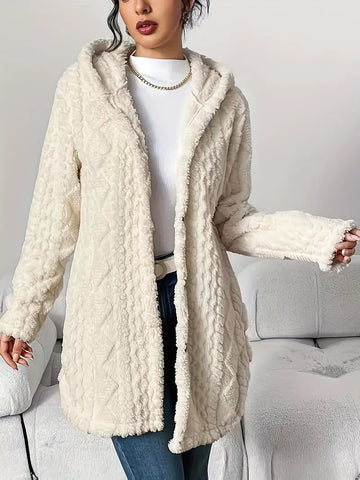 Manteau à capuche texturée Élégance