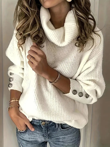 Pull Élégance Manche Boutonnée